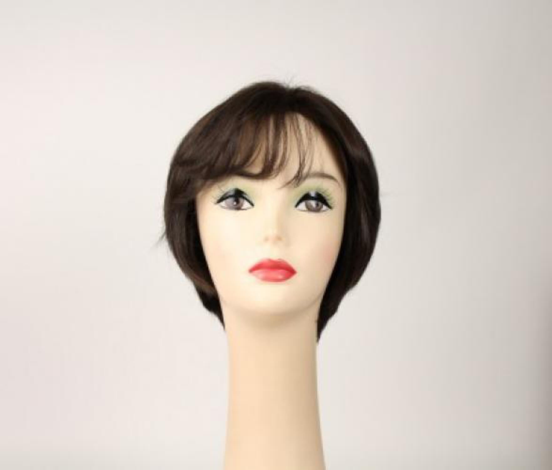 European Human Hair Freeda Wig Linda Dark Brown Size M