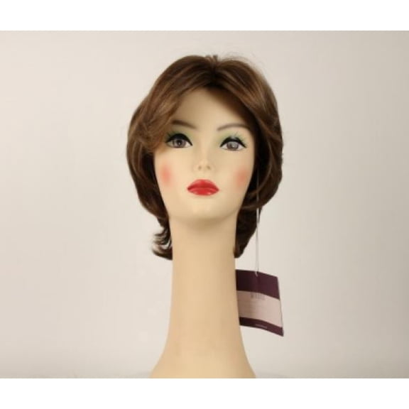 European Human Hair Freeda Wig Linda Light Brown With Ash Blonde Highlights Skin Top Size S
