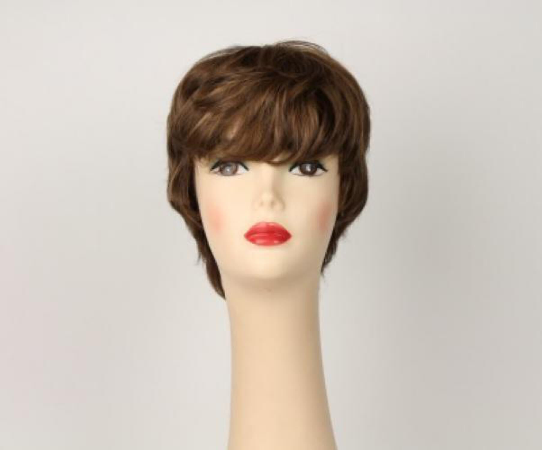 European Human Hair Freeda Wig Linda Light Brown With Blonde Highlights Size M