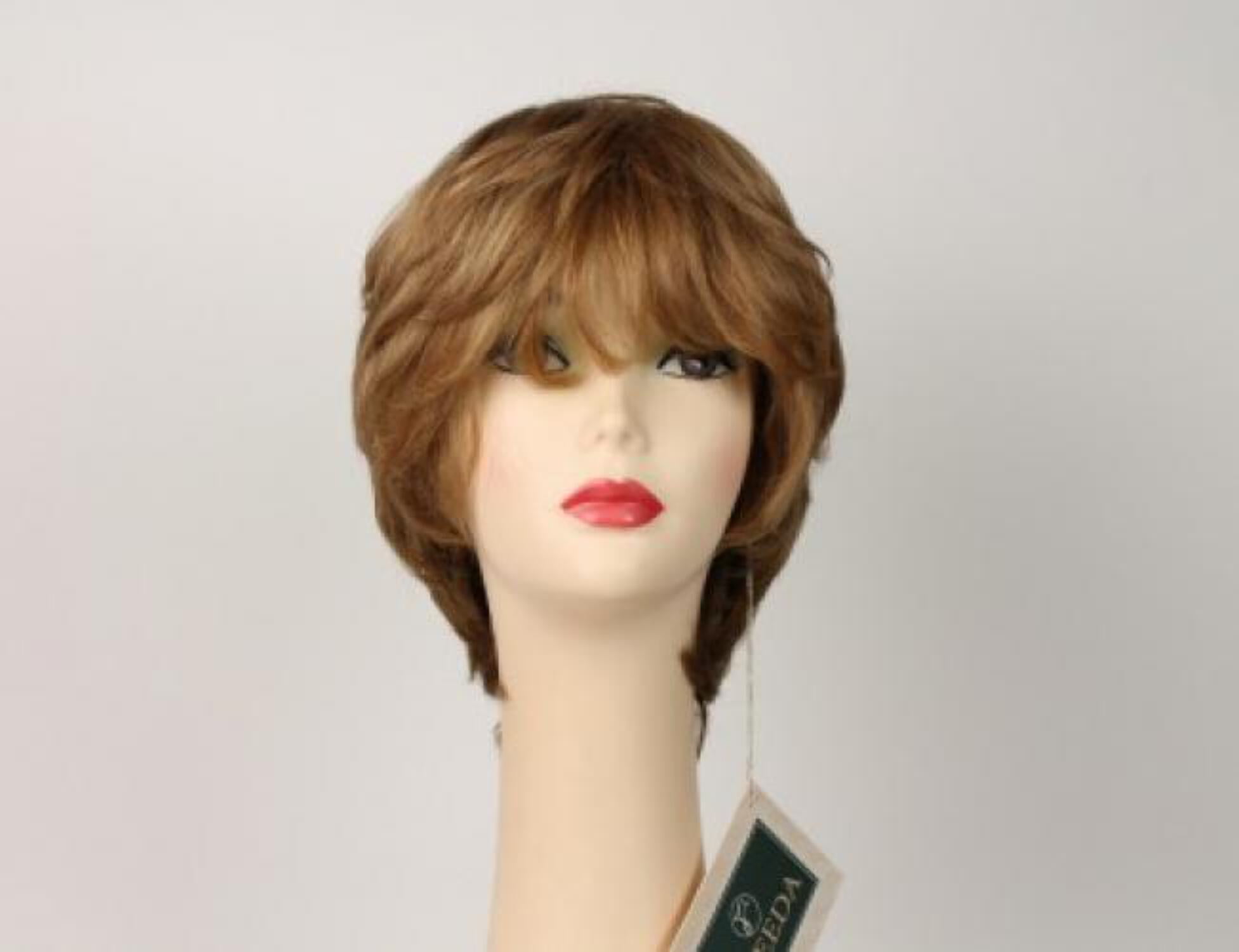 European Human Hair Freeda Wig Medium-Light Blonde Linda With Red Tones Size L