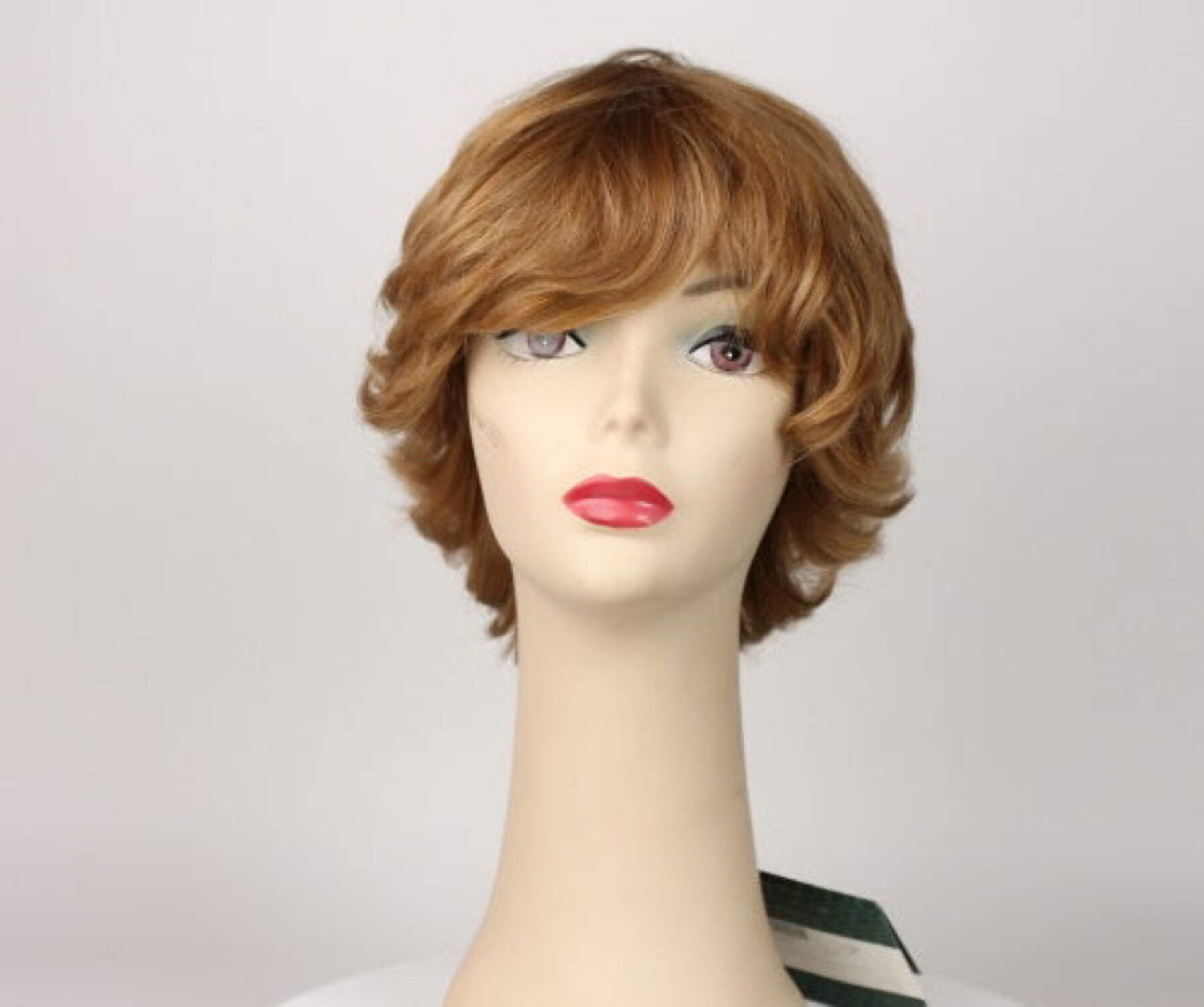 European Human Hair Freeda Wig Medium-Light Blonde Linda With Red Tones Size Medium