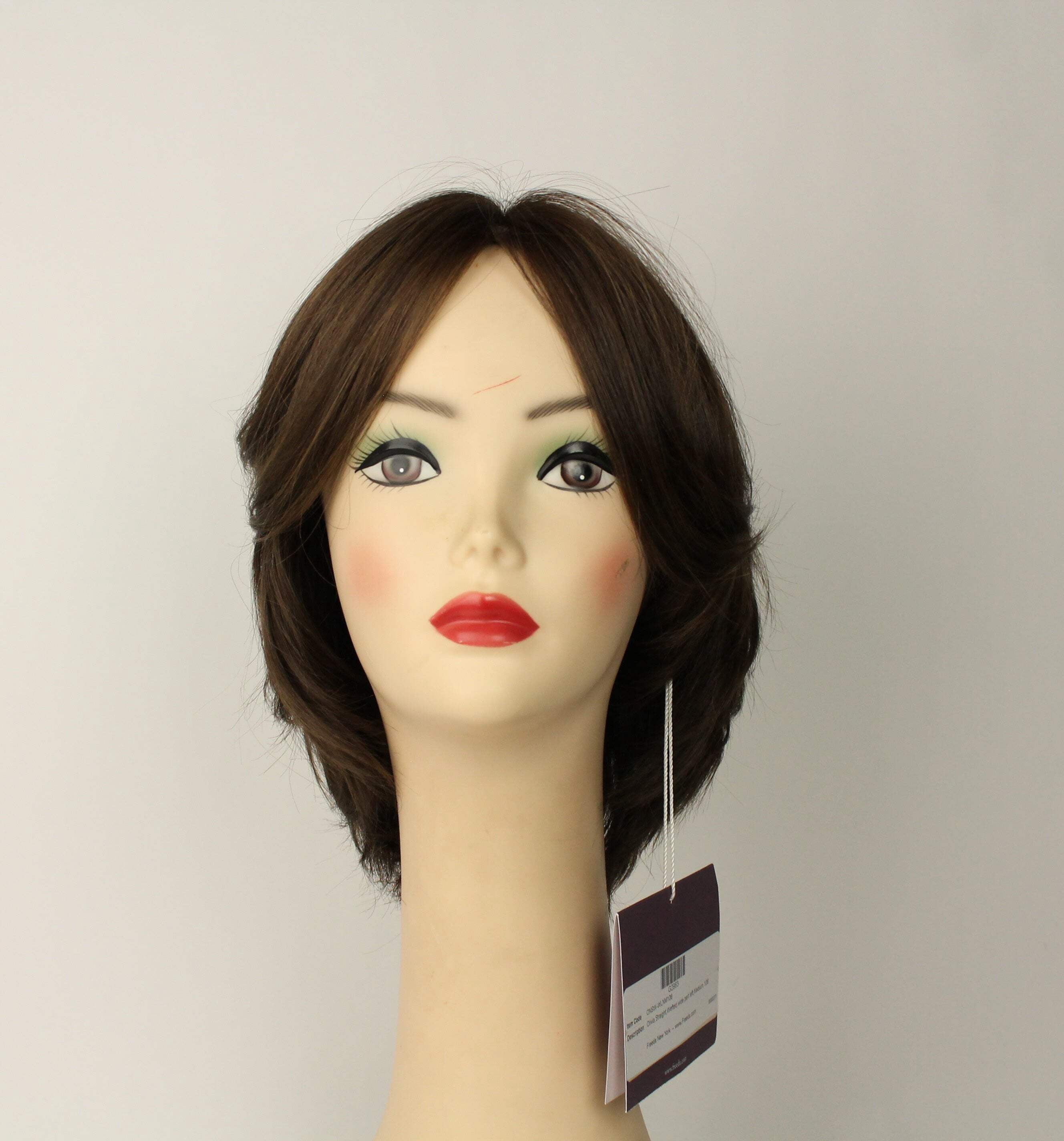 European Human Hair Freeda Wig Olivia 2000 Medium Brown With Blonde Highlights Skin Top Size M