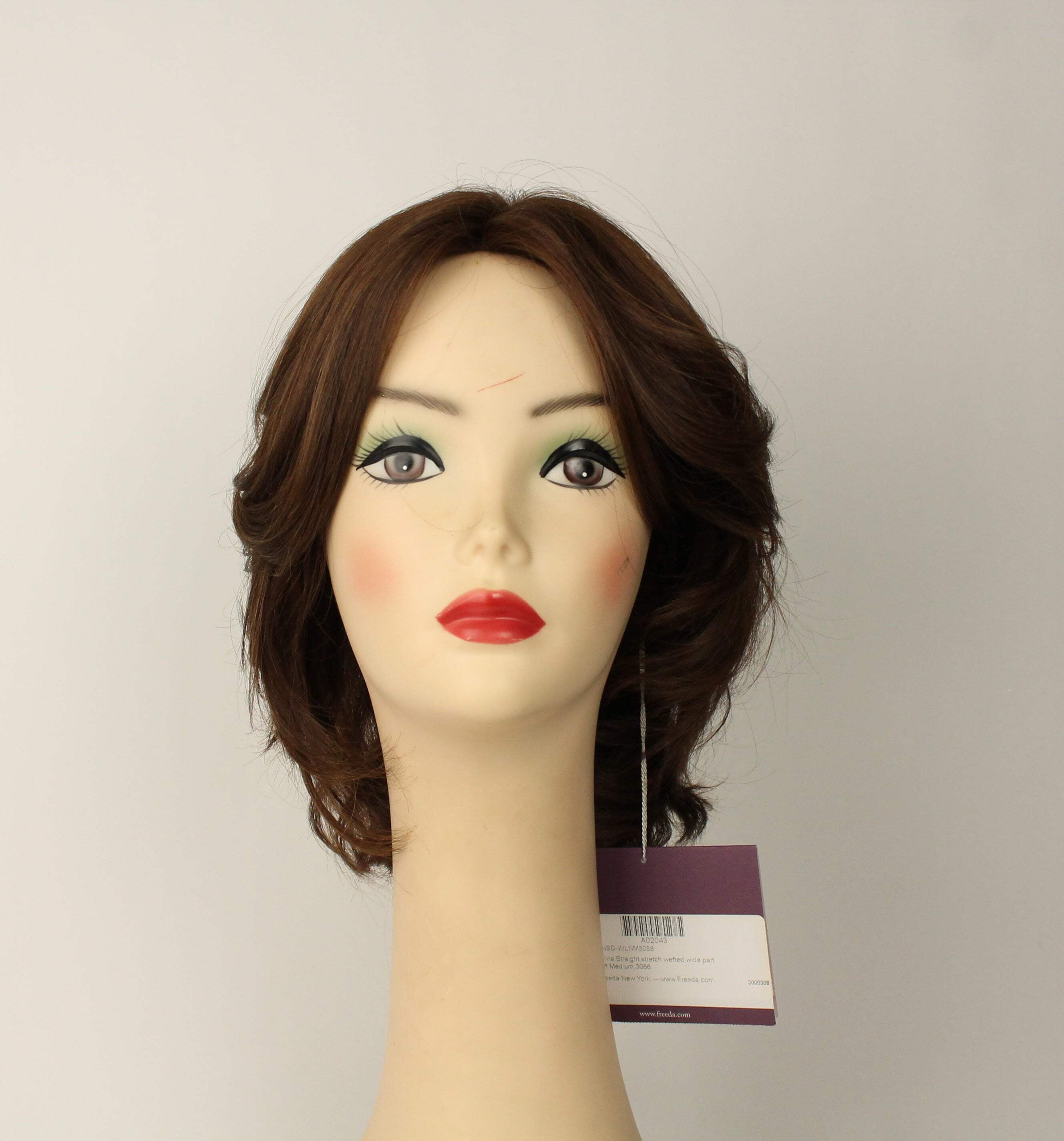European Human Hair Freeda Wig Olivia 2000 Skin Top Brown With Reddish Highlights Size M
