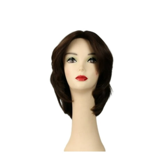 European Human Hair Freeda Wig Regina Dark Brown Multi-Directional Skin Top Size L