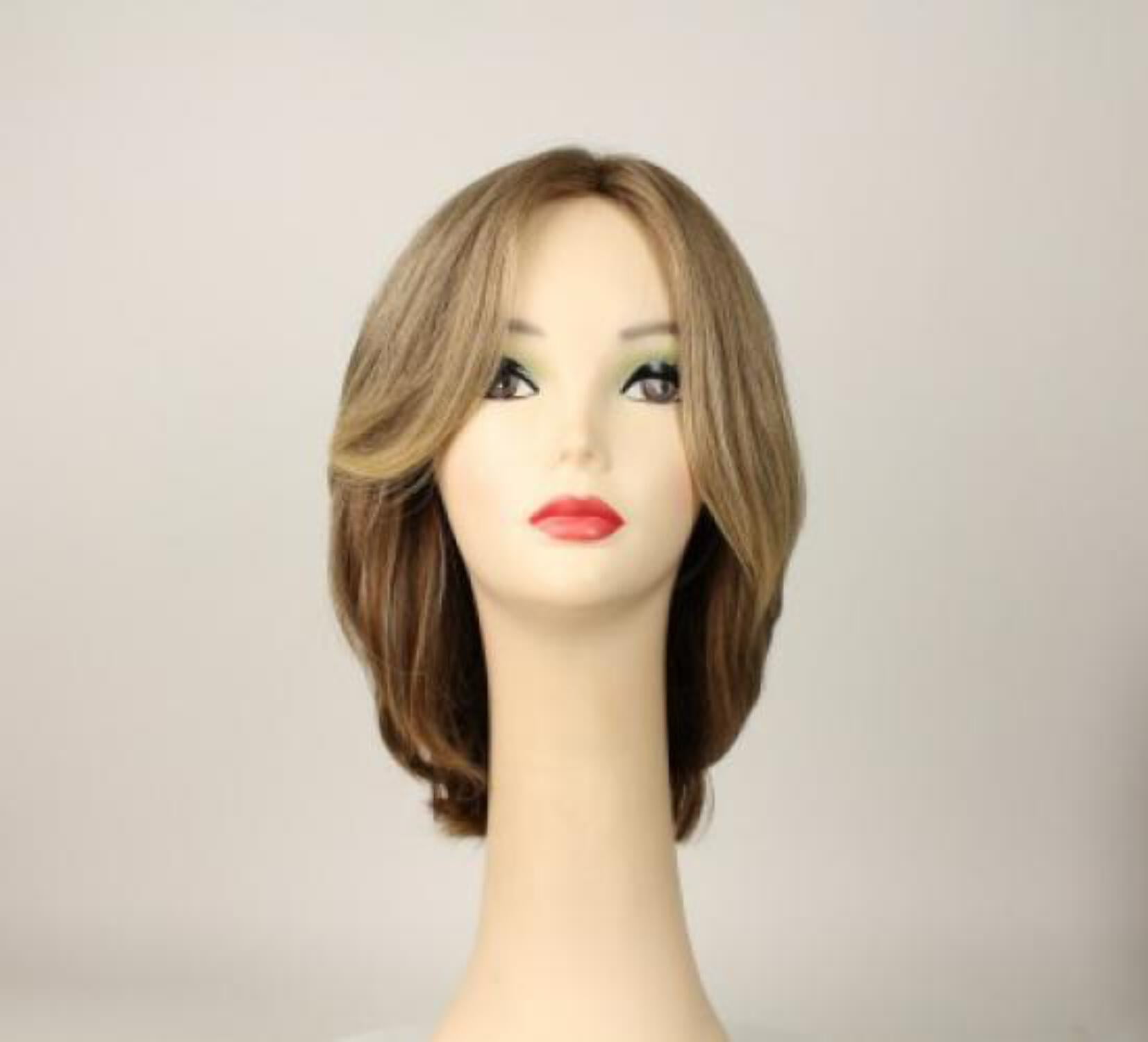 European Human Hair Freeda Wig Regina Light Blonde With Darker Roots Multi-Directional Skin Top Size M