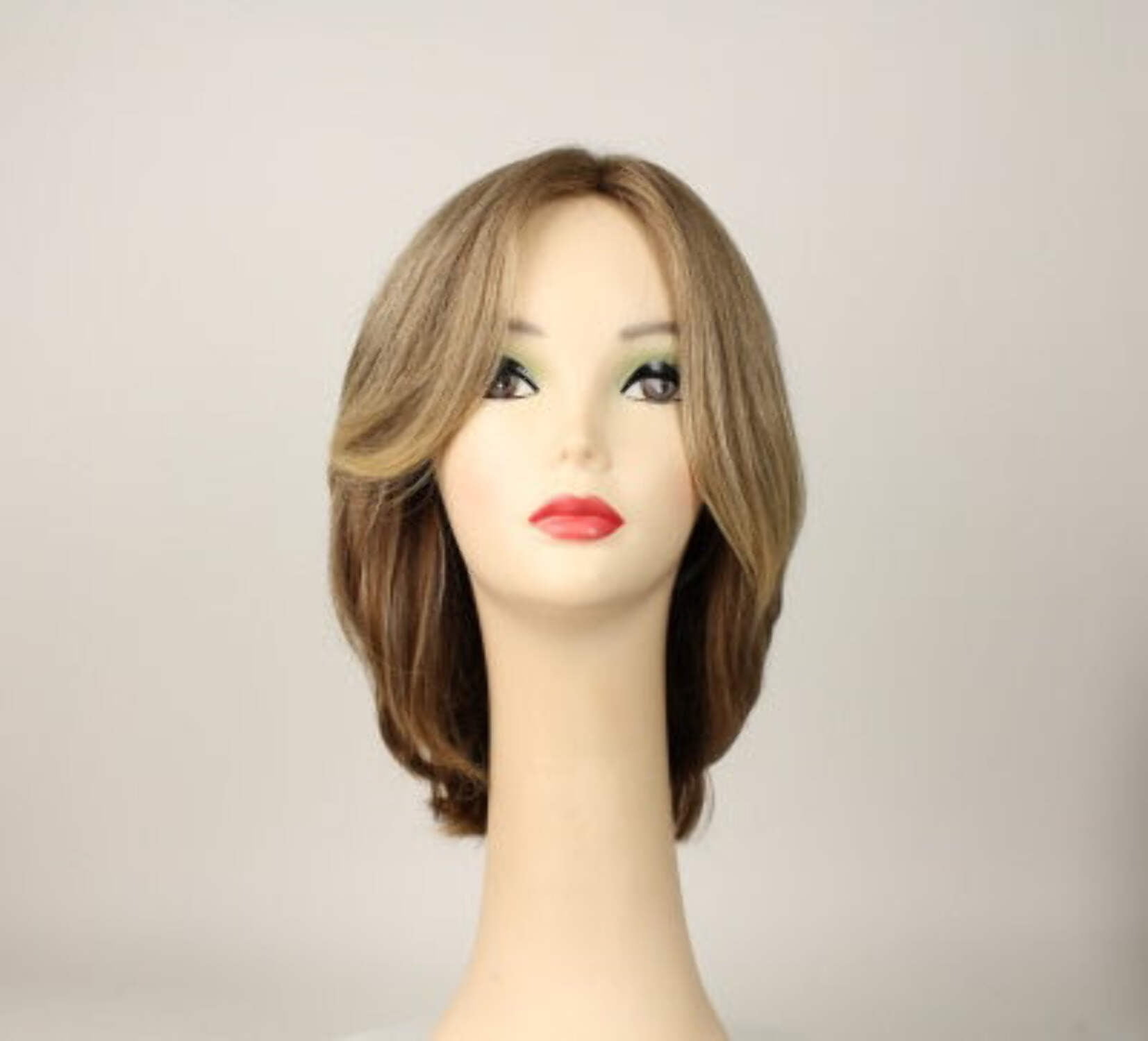 European Human Hair Freeda Wig Regina Light Blonde With Darker Roots Multi-Directional Skin Top Size S