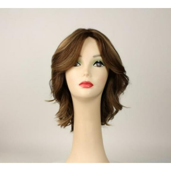 European Human Hair Freeda Wig Regina Light Brown With Ash Blonde Highlights Multi-Directional Skin Top Size L