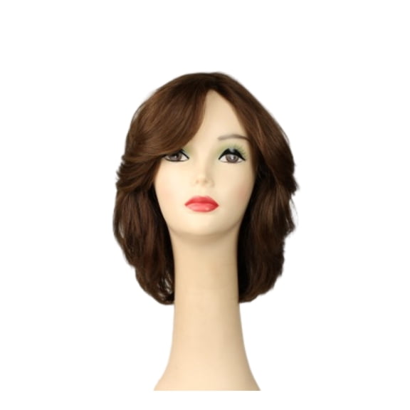 European Human Hair Freeda Wig Regina Light Brown With Blended Lowlights And Highlights Multi-Directional Skin Top Size L