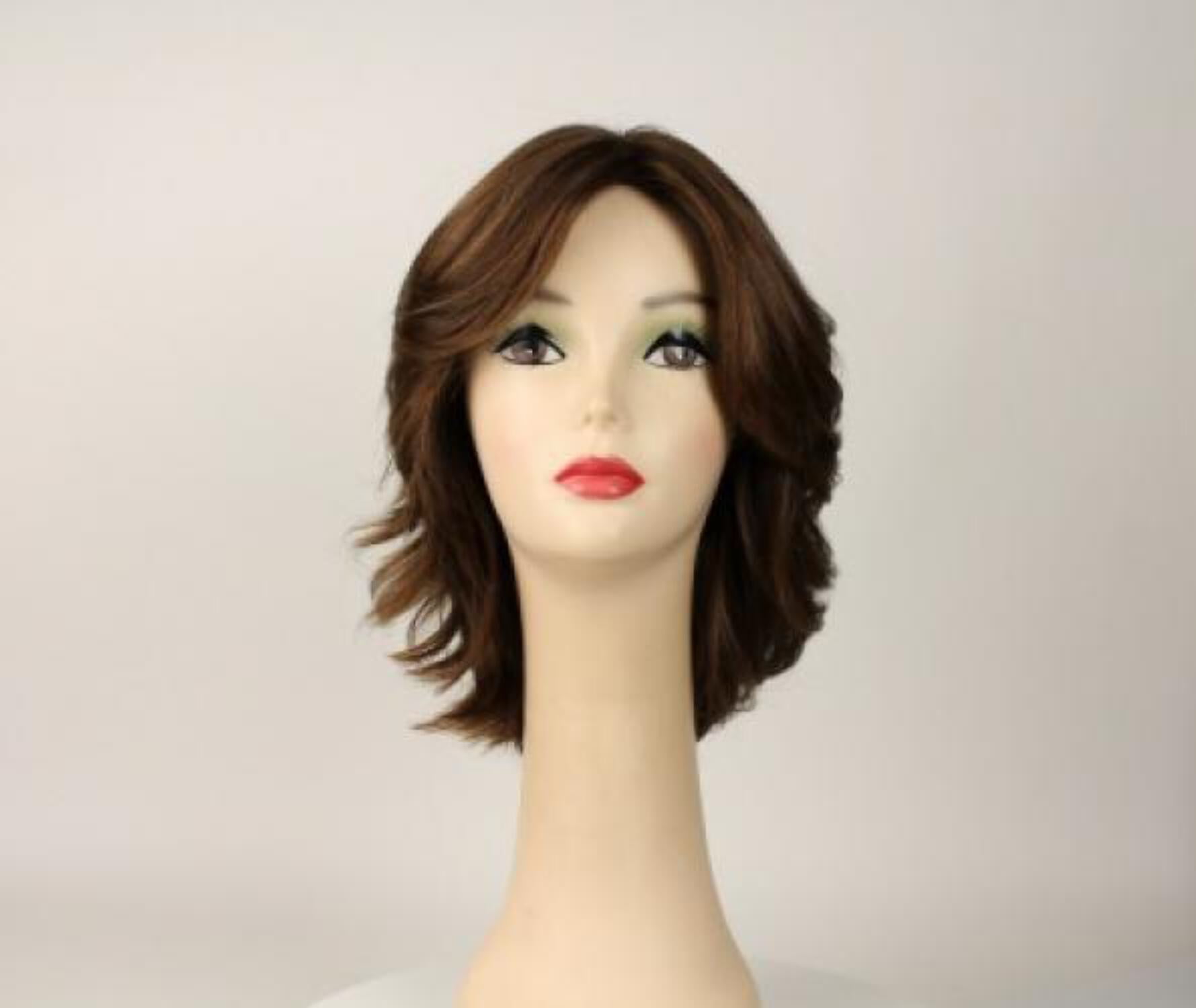 European Human Hair Freeda Wig Regina Light Brown With Blonde Highlights Multi Skin Top Size L