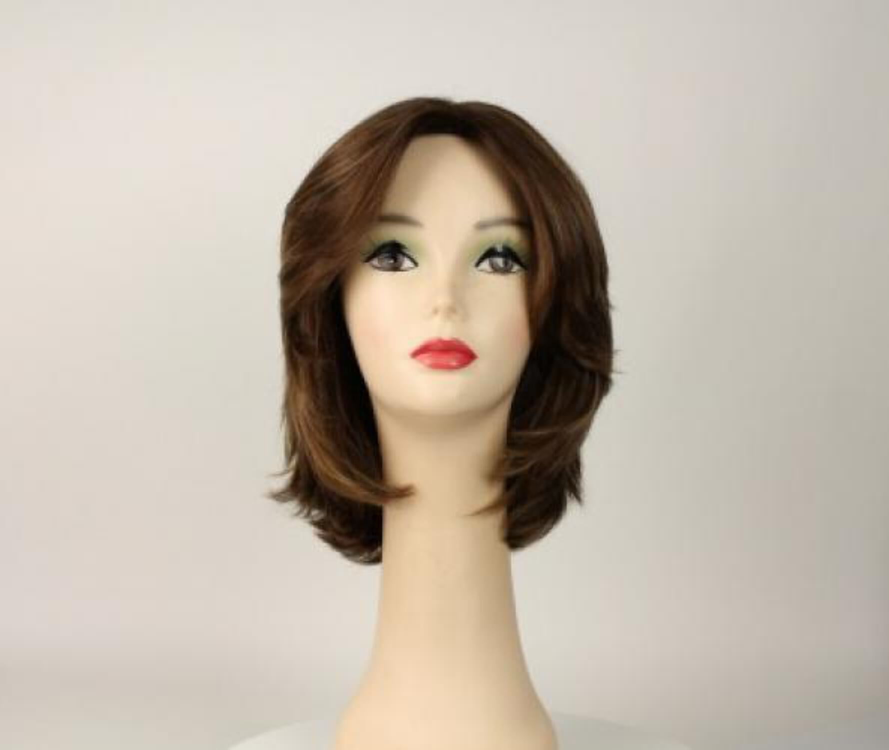 European Human Hair Freeda Wig Regina Light Brown With Warm Blonde Highlights Multi Skin Top Size L
