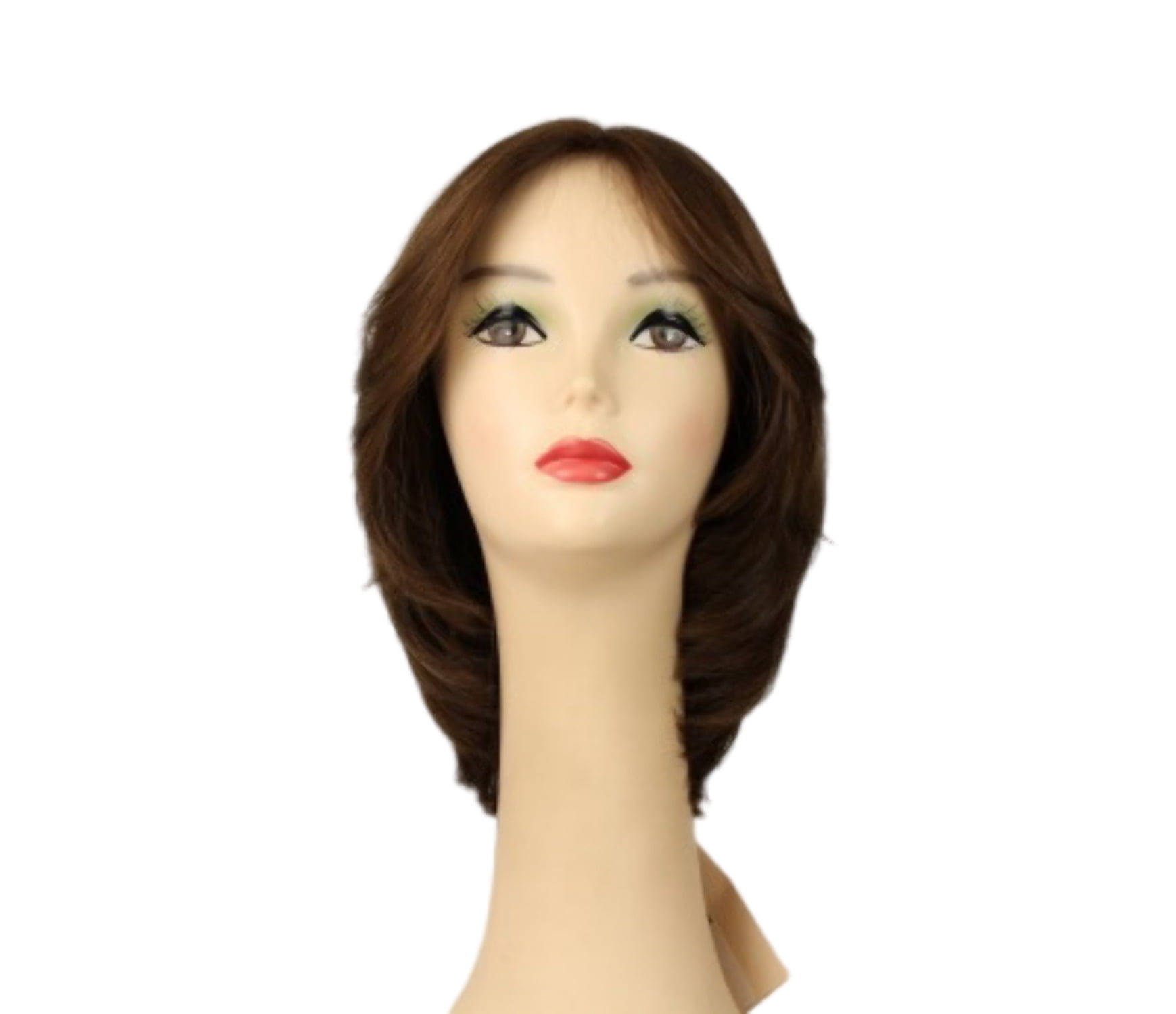 European Human Hair Freeda Wig Shlomit Brown With Reddish Highlights Skin Top Size S