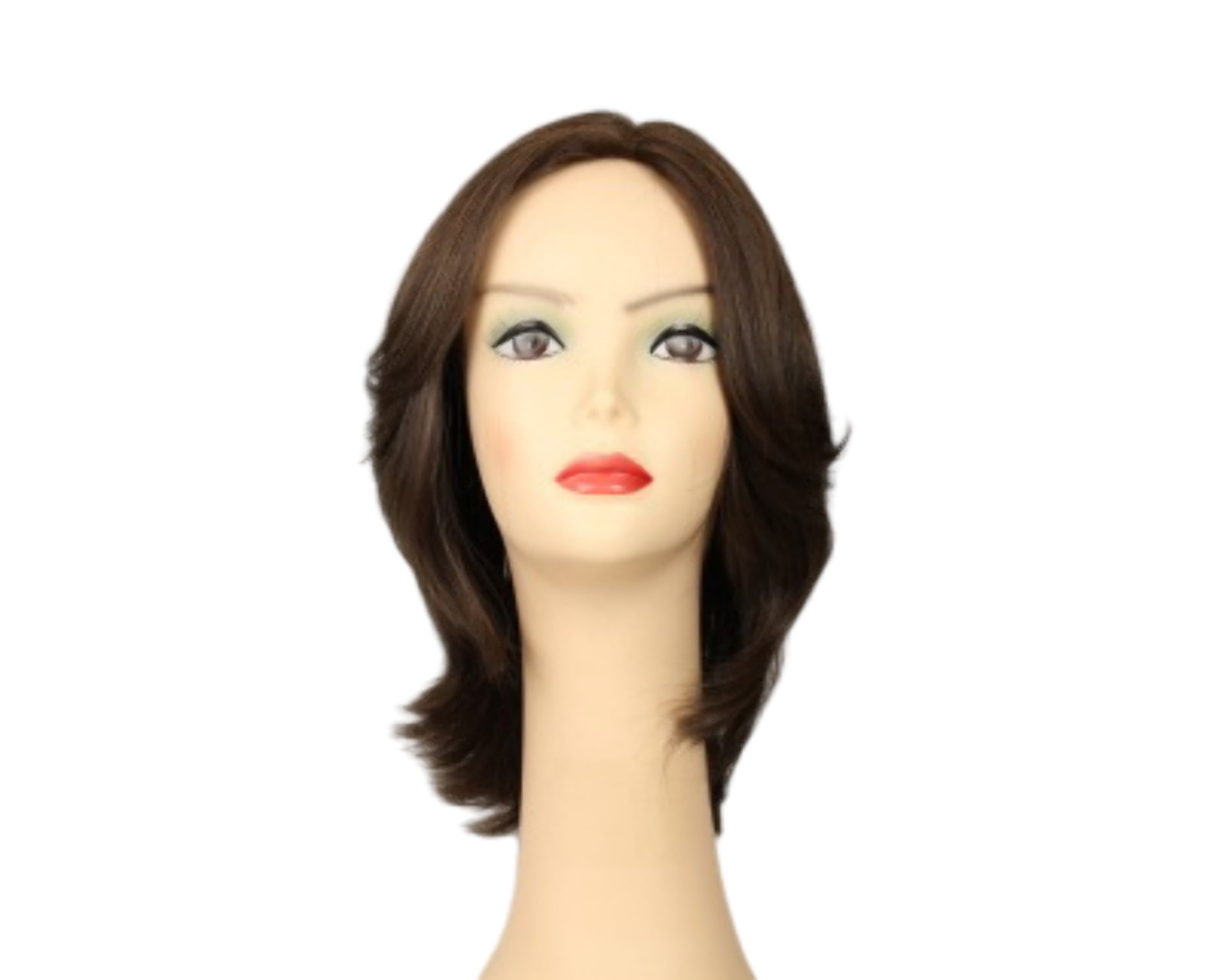 European Human Hair Freeda Wig Shlomit Brown With Warm Highlights Skin Top Size M