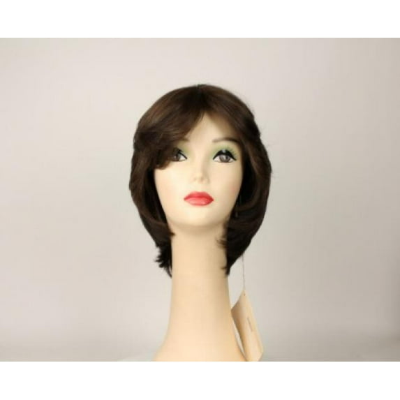 European Human Hair Freeda Wig Shlomit Dark Brown With Warm Highlights Skin Top Size L