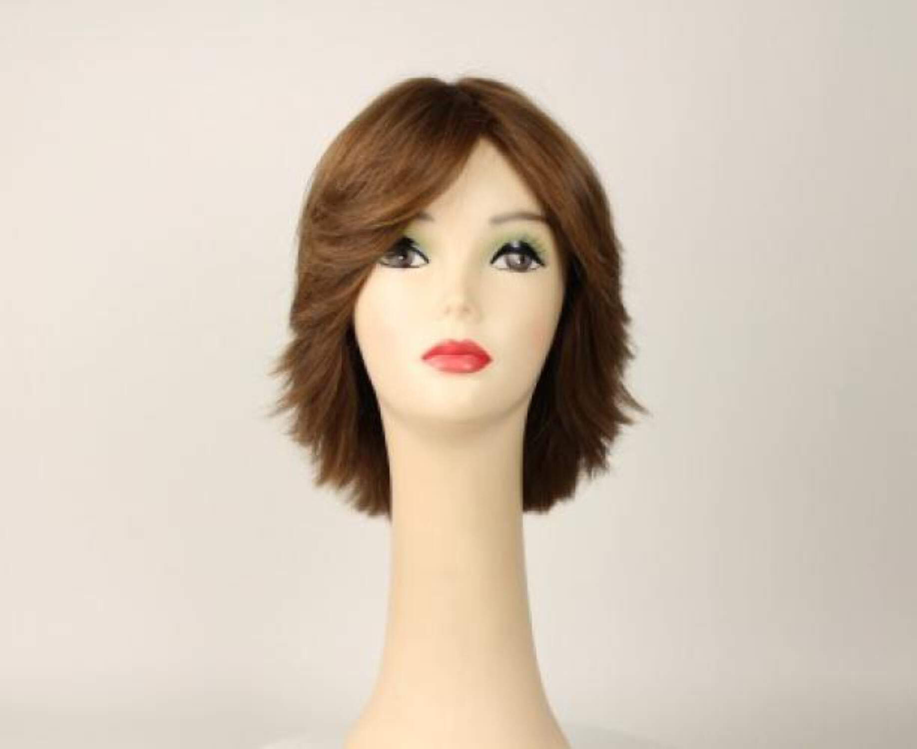 European Human Hair Freeda Wig Shlomit Light Brown With Blonde Highlights Skin Top Size M