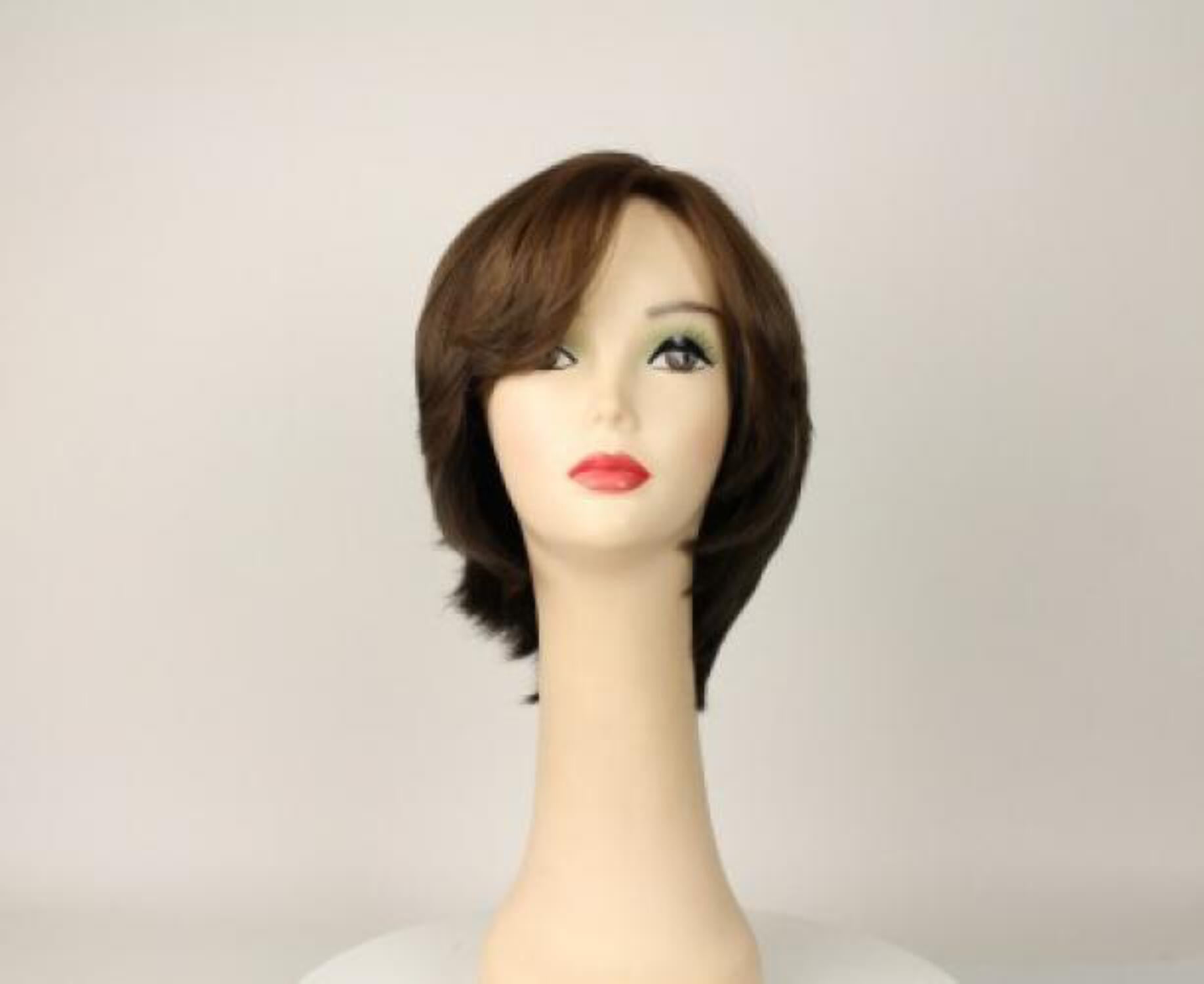 European Human Hair Freeda Wig Shlomit Medium Brown With Blonde Highlights Skin Top Size M