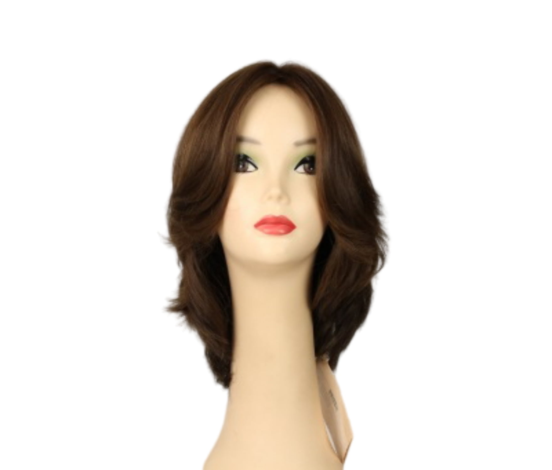 European Human Hair Freeda Wig Shlomit Medium Brown With Blonde Highlights Skin Top Size S