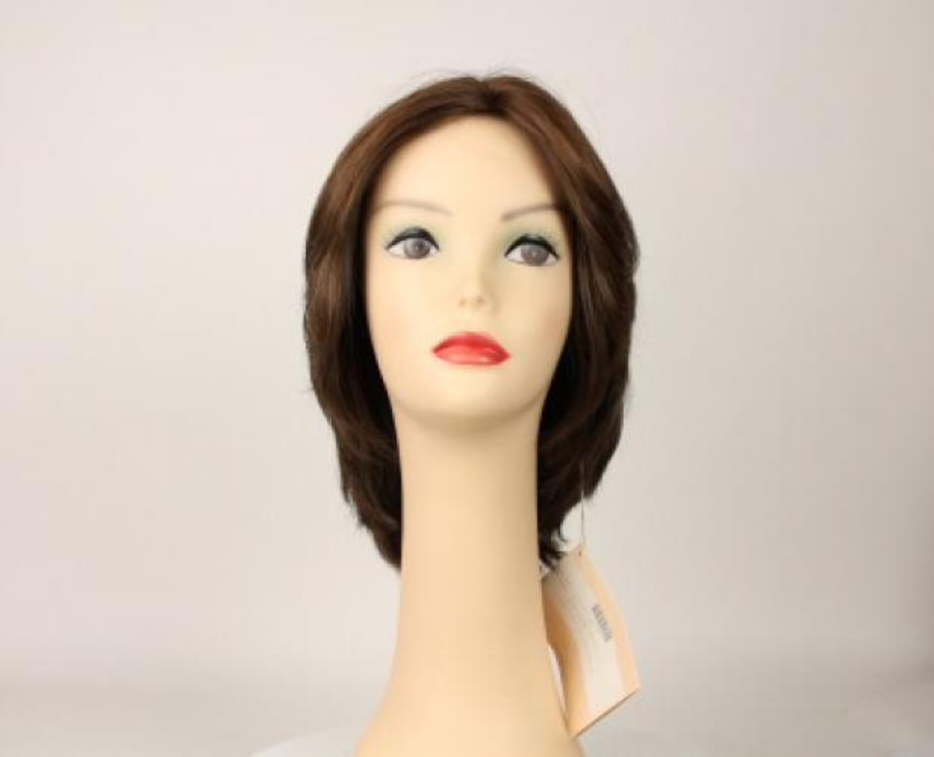 European Human Hair Freeda Wig Shlomit Medium Brown With Highlights Skin Top Size L
