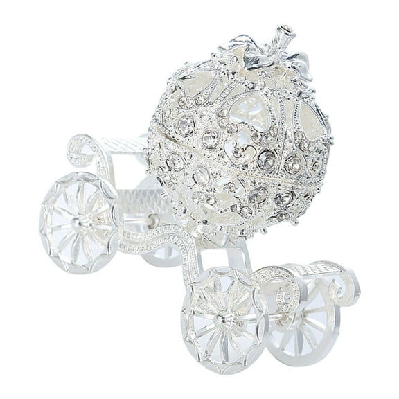 European Inspired Pumpkin Coaches Trinket Box Sturdy Alloy Home Ornament Perfect For Jewelry Storage And Holiday Decorations