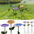 thumbnail image 1 of European Iron Bird Water Feeder, Bee Hummingbird Butterfly Feeding Station, Courtyard Garden Floral Decor, Vintage Metal Ornament for Yard, Patio, Garden & Outdoor Use, 24.61*5.51in, Purple, 1 of 8