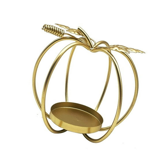 European Iron Hollow Pumpkin Holder Decorative Metal Tealight Stand for Halloween Table Centerpieces Candlestick