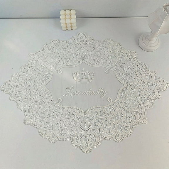 European Lace Placemats Dust Cover Coffee Table Bedside Table Tv Cabinet Wine Cabinet Decorative Placemat Ins Table Flag Home Decoration Paper Doilies17.32"24.40"