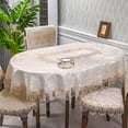 thumbnail image 1 of European Lace Round Tablecloth Elegant Minimalist Design for Dining Room Living Room Hotel Use Luxurious oval shape Table Cover, 1 of 7