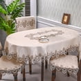 thumbnail image 1 of European Lace Round Tablecloth Elegant Minimalist Design for Dining Room Living Room Hotel Use Luxurious oval shape Table Cover, 1 of 6