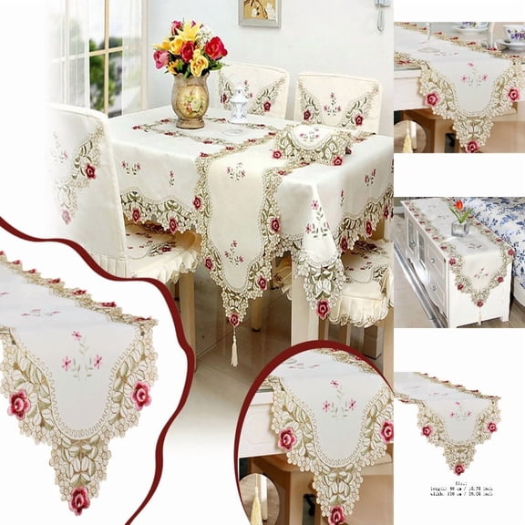 Jialinnn 12.2 x 7.48 in Contemporary New York City Pink Plaid Table Runners