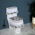 thumbnail image 1 of European Lace Toilet Seat Cover Set with Zipper Closure, 3-Piece Bathroom Decor for Toilet and Tank, Durable Polyester-Spandex Blend, 1 of 6
