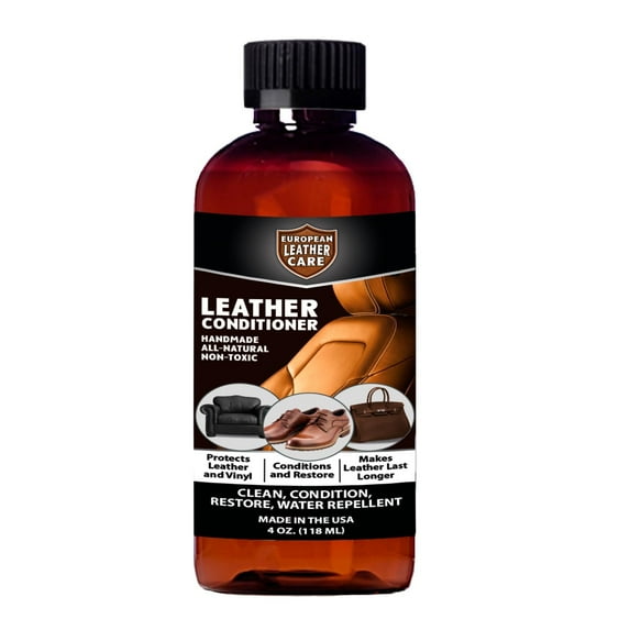 European Leather Care Leather 4 oz Conditioner for Leather Couch, Furniture, Shoe, Leather Jacket, Purse, Boot Cleaner, Leather Conditioner Car Leather Cleaner Leather Repair Restorer All Natural USA