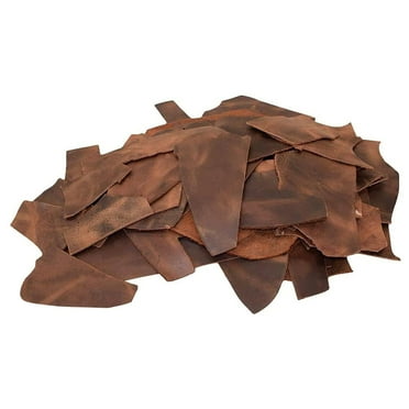 European Leather Work 5-6 oz. 2-2.4mm Thickness Oil Tanned Scraps Size: 8 LB - Bourbon BrownCowhide Full Grain Leather for Accessories, Jewelry, Crafting, DIY Projects