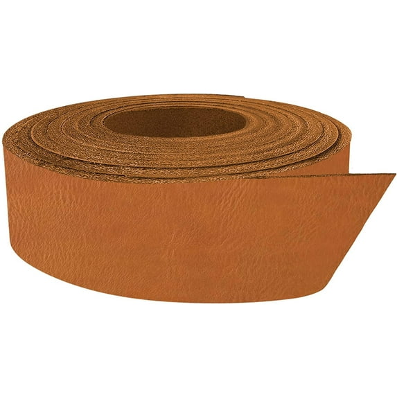 European Leather Work 5-6 oz. 2-2.4mm Vegetable Tanned Leather Belt Blanks Size: 1/2"x50" - Tobacco Color Shrunken Grain Cowhide Leather Straps/Strips for DIY, Tooling, Engraving, Carving