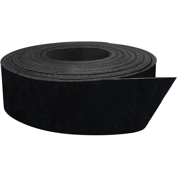 European Leather Work 5-6 oz. 2-2.4mm Vegetable Tanned Leather Belt Blanks Size: 3-1/4"x60" - Black Color Shrunken Grain Cowhide Leather Straps/Strips for DIY, Tooling, Engraving, Carving