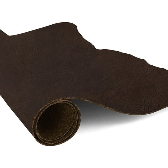 European Leather Work 5-6 oz. 2-2.4mm Vegetable Tanned Leather Pre-Cut Size: 6x48 - Dark Brown - Natural Shrunken Grain Cowhide Craftsmen Grade Quality for Tooling, Carving, Engraving, Molding