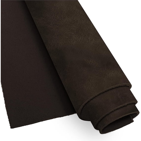 European Leather Work Buffalo Hide 8-10 oz. 3-4mm Pre-Cut Size: 10"x24" Chocolate Brown Color - Full Grain Leather for Tooling, Stamping, Molding, Engraving