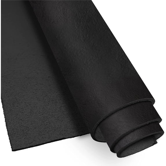 European Leather Work Buffalo Hide 8-10 oz. 3-4mm  Pre-Cut Size: 12"x24"  Black Color - Full Grain Leather for Tooling, Stamping, Molding, Engraving