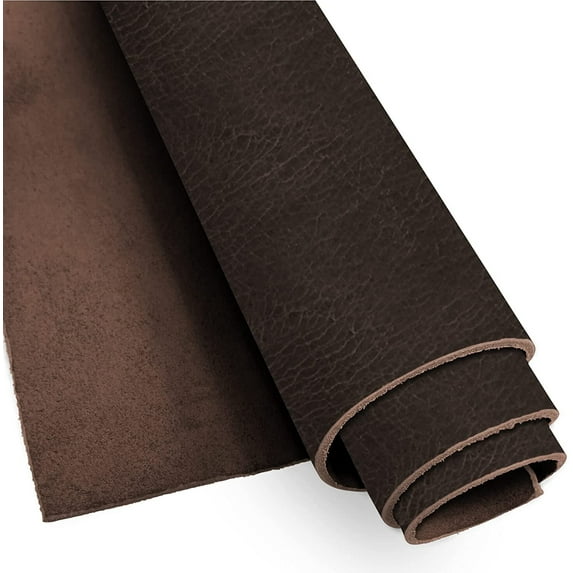 European Leather Work Buffalo Hide 8-10 oz. 3-4mm  Pre-Cut Size: 2 PCS 8"x8"  Brown Color - Full Grain Leather for Tooling, Stamping, Molding, Engraving