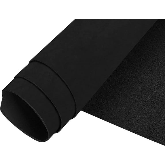 European Leather Work Oil Tanned Leather 5-6 OZ 2-2.4mm Pre-Cut Size: 10"x10" Black Color Full Grain Cowhide Handmade Waxy Finish Leather for DIY, Crafts, Sheaths, Sewing, Workshop