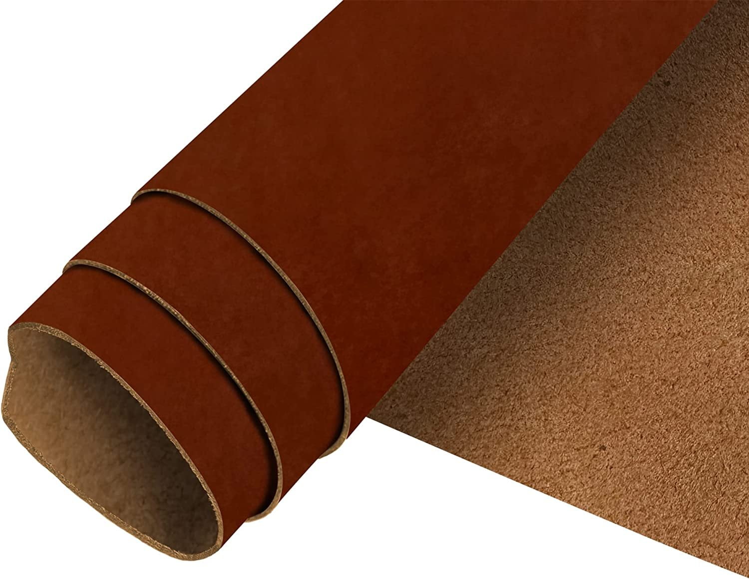 ELW Tooling Leather 5/6 OZ 2-2.4mm Thickness Rust Color Pre-Cut 8x8  Finished Full Grain Leather Cowhide Handmade Perfect for Crafting, Sewing