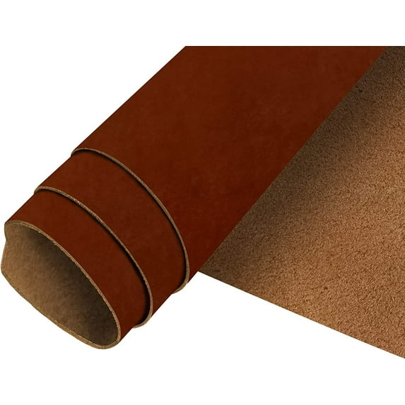 European Leather Work Oil Tanned Leather 5-6 OZ 2-2.4mm Pre-Cut Size: 6"x6" Medium Brown Color Full Grain Cowhide Handmade Waxy Finish Leather for DIY, Crafts, Sheaths, Sewing, Workshop