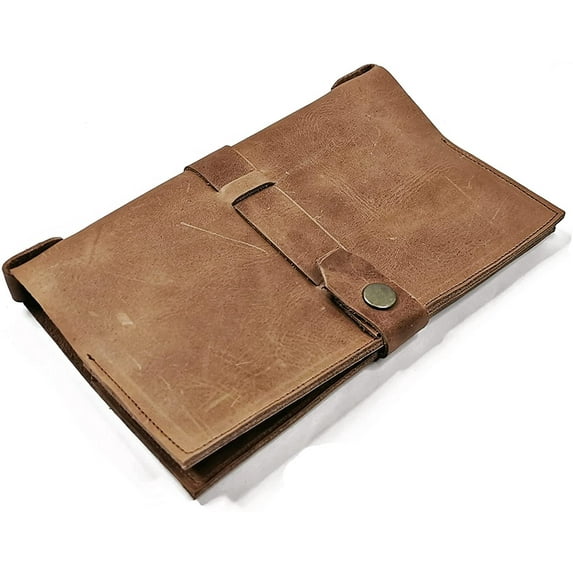 European Leather Works - Leather Book Covers - Office & Work Essentials, Handmade & Attractive - Composition & Journal Notebook Cover - Diary Case Planner & Refillable - Size 8.5 x 11 - Yellow Brown