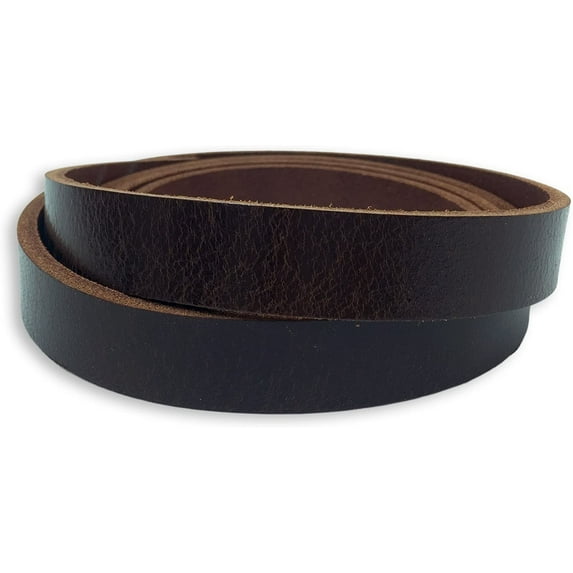 European Leather Works Buffalo Leather Strips 1/2 inch, Antique Mahogany