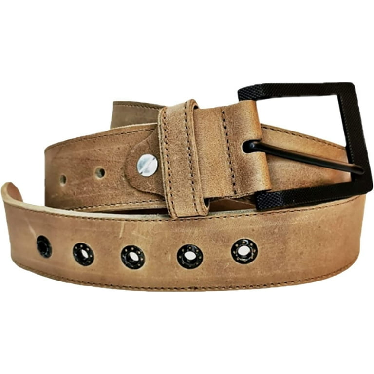 European Leather Works Rustic Heavy Duty Full Grain Leather Belt for Men Size 1.53.8 cm Wide 32 to 46 Length Walmart