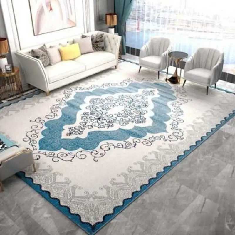 European Light Blue Carpets Living Room Bedroom Thick Short Plush ...
