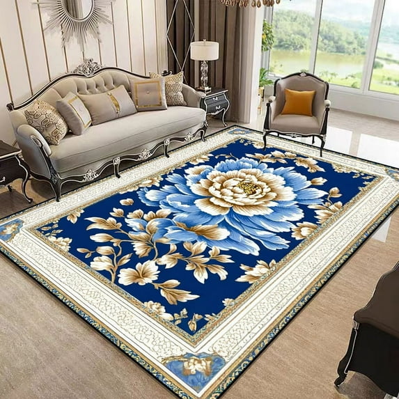 European Light Luxury Living Room Carpet Large Bedroom ration Home Rugs Non-slip Entrance Door Mat A