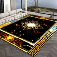 thumbnail image 1 of European Living Room Carpet Large Size Golden Non Slip Rug Luxury ration Rugs Washable Lounge Floor, 1 of 5