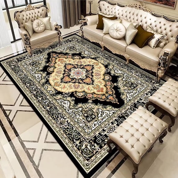 European Living Room Carpet Large Size Household rative Bedroom Luxury Rug Non-slip Washable Entrywa