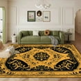 thumbnail image 1 of European Luxury Black Gold Carpet Living Room Large Rug ration Bedroom Bedside Rug Children's Play K, 1 of 5