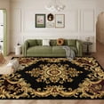 thumbnail image 1 of European Luxury Black Gold Carpet Living Room Large Rug ration Bedroom Bedside Rug Children's Play K, 1 of 5