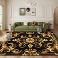 thumbnail image 1 of European Luxury Black Gold Carpet Living Room Large Rug ration Bedroom Bedside Rug Children's Play K, 1 of 5